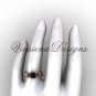 14kt rose gold Fleur de Lis engagement ring,Black Diamond VD10024