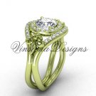 14kt yellow gold diamond Fleur de Lis engagement ring VD10025