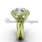 14kt yellow gold diamond Fleur de Lis engagement ring VD10025