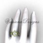 14kt yellow gold diamond Fleur de Lis engagement ring VD10025