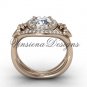 14kt rose gold diamond Fleur de Lis engagement ring VD10025