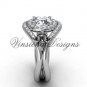 14kt white gold diamond Fleur de Lis engagement ring VD10025