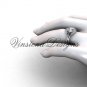 Platinum diamond Fleur de Lis engagement ring VD10025