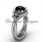 Platinum diamond Fleur de Lis engagement ring, Black Diamond VD10026