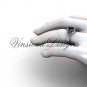 Platinum diamond Fleur de Lis engagement ring, Black Diamond VD10026