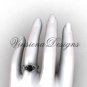 Platinum diamond Fleur de Lis engagement ring, Black Diamond VD10026