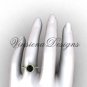 Unique 14kt yellow gold diamond engagement ring, Black Diamond VD10030