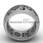Platinum floral matte finish engagement ring,wedding band VD10035G