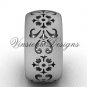 14kt white gold floral matte finish engagement ring,wedding band VD10035G