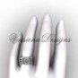 Platinum floral matte finish engagement ring,wedding band VD10035G