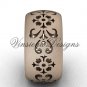14kt rose gold floral matte finish engagement ring,wedding band VD10035G