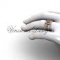 14kt rose gold floral matte finish engagement ring,wedding band VD10035G