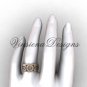14kt rose gold floral matte finish engagement ring,wedding band VD10035G
