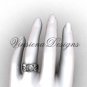 14kt white gold floral engagement ring,wedding band VD10035G