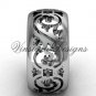 Platinum floral engagement ring,wedding band VD10036G