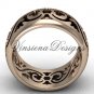 14kt rose gold floral engagement ring,wedding band VD10036G