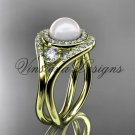 14kt yellow gold unique diamond Three stone Pearl engagement ring VP8245 14kt yellow gold unique diamond Three stone Pearl engagement ring VP8245