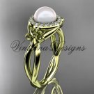 14kt yellow gold diamond Fleur de Lis pearl engagement ring VP10023 14kt yellow gold diamond Fleur de Lis pearl engagement ring VP10023