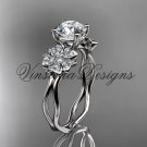 14kt white gold diamond Cherry Blossom flower, Sakura engagement ring VD8019