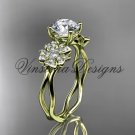 14kt yellow gold diamond Cherry Blossom flower, Sakura engagement ring VD8019