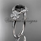 Platinum diamond Cherry Blossom, Sakura engagement ring Black Diamond VD8091 Platinum diamond Cherry Blossom, Sakura engagement ring Black Diamond VD8091
