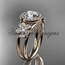 14kt rose gold diamond Cherry Blossom flower, Sakura engagement ring VD8131