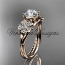 14kt rose gold diamond Cherry Blossom flower, Sakura engagement ring VD8189
