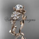 14kt rose gold diamond Cherry Blossom flower, Sakura engagement ring VD8151