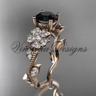 14kt rose gold diamond Cherry Blossom, Sakura engagement ring, Black Diamond VD8151 14kt rose gold diamond Cherry Blossom, Sakura engagement ring, Black Diamond VD8151