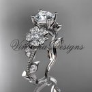 Platinum diamond Cherry Blossom, Sakura engagement ring, One Moissanite VD8151 Platinum diamond Cherry Blossom, Sakura engagement ring, One Moissanite VD8151