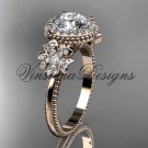 14kt rose gold diamond Cherry Blossom flower, Sakura engagement ring VD8157