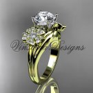 14kt yellow gold diamond Cherry Blossom, Sakura engagement ring One Moissanite VD8159 14kt yellow gold diamond Cherry Blossom, Sakura engagement ring One Moissanite VD8159