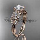 14kt rose gold diamond Cherry Blossom flower, Sakura engagement ring VD10043