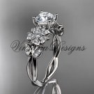 Platinum diamond Cherry Blossom flower, Sakura engagement ring One Moissanite VD10043 Platinum diamond Cherry Blossom flower, Sakura engagement ring One Moissanite VD10043