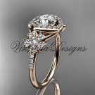 14kt rose gold diamond Cherry Blossom flower, Sakura engagement ring VD8201