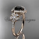 14kt rose gold diamond Cherry Blossom flower, Sakura engagement ring, Black Diamond VD8201 14kt rose gold diamond Cherry Blossom flower, Sakura engagement ring, Black Diamond VD8201