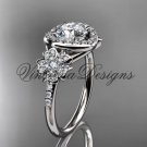 Platinum diamond Cherry Blossom flower, Sakura engagement ring, Moissanite VD8201