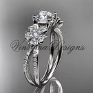 platinum diamond Cherry Blossom flower, Sakura engagement ring VD8214