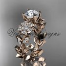14kt rose gold diamond Cherry Blossom flower, Sakura engagement ring VD8215