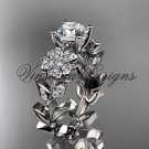 Platinum diamond Cherry Blossom flower, Sakura engagement ring VD8215