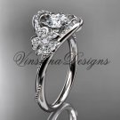 14kt white gold diamond Cherry Blossom flower, Sakura engagement ring VD8326