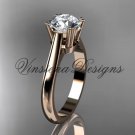14kt rose gold engagement ring, "Forever One" Moissanite VD10058