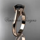 14kt rose gold engagement ring, Black Diamond VD10058