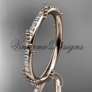 14k rose gold diamond leaf wedding band VD10062 14k rose gold diamond leaf wedding band VD10062