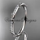 Platinum diamond leaf wedding band VD10062