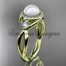 14kt yellow gold diamond, pearl engagement ring VP8127