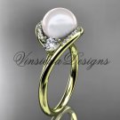 14kt yellow gold diamond, pearl engagement ring VP8166