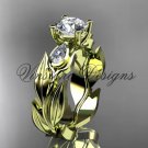 14k yellow gold leaf and vine, engagement ring, "Forever One" Moissanite VD10049 14k yellow gold leaf and vine, engagement ring, "Forever One" Moissanite VD10049