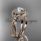 14k rose gold leaf and vine, flower engagement ring, VD10065 14k rose gold leaf and vine, flower engagement ring, VD10065
