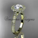 14kt yellow gold diamond wedding ring, engagement ring,  Moissanite VD10074